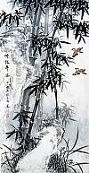 张正忠花鸟画 竹报平安