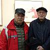 左起：上海海墨画会副会长恽甫铭、上海画家王克文教授、张正忠先生