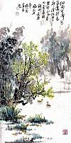 张正忠田园山水画  细雨无声