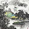 张正忠田园山水画  烟笼春竹