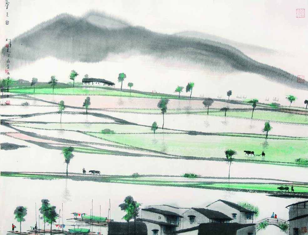 当代田园山水画 杨明义 春之曲